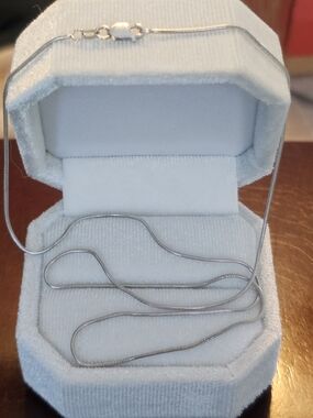 14k White Gold 1mm Snake Chain Necklace